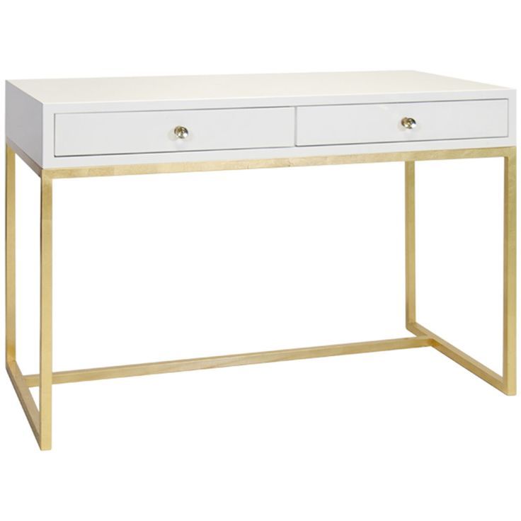 Worlds Away Lacquer 2 Drawer Desk William Nvyss | White Lacquer Desk In Pink Lacquer 2 Drawer Desks (View 9 of 15)