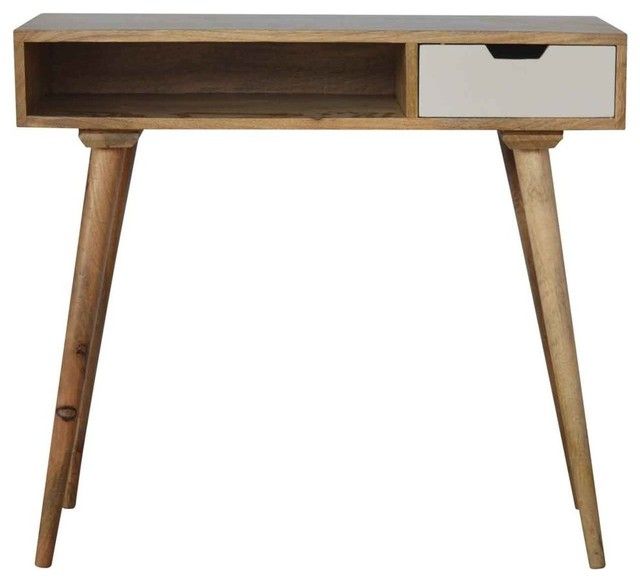 Writing Desk, Oak Finish Mango Wood – Scandinavian – Desks & Writing For Mango Wood Writing Desks (View 15 of 15)