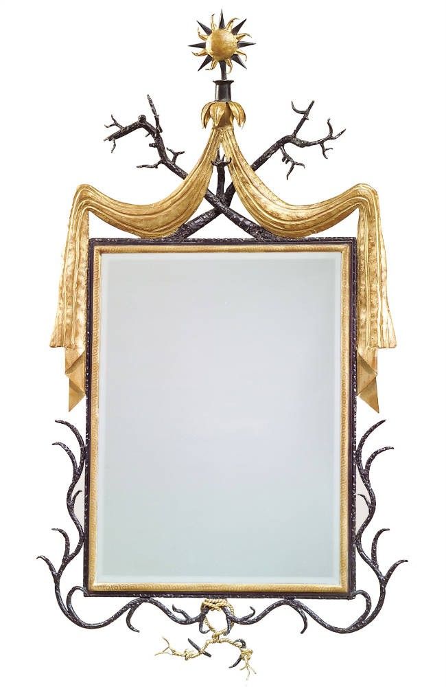 Wrought Iron And Gilt Wall Mirror, Wall Mirrors From Brights Of Nettlebed In Natural Iron Rectangular Wall Mirrors (View 8 of 15)