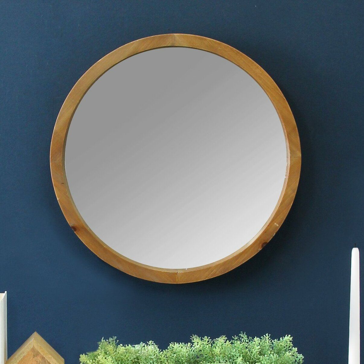 Wrought Studio Coronado Wood Accent Mirror | Ebay Pertaining To Karn Vertical Round Resin Wall Mirrors (Photo 5 of 15)
