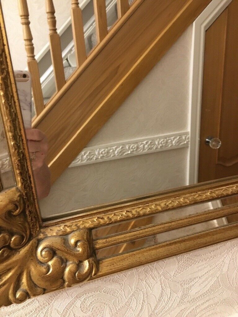 Xl Large Antique Gold Ornate Decorative Wall Mirror | In Culverhouse Pertaining To Gold Decorative Wall Mirrors (View 4 of 15)