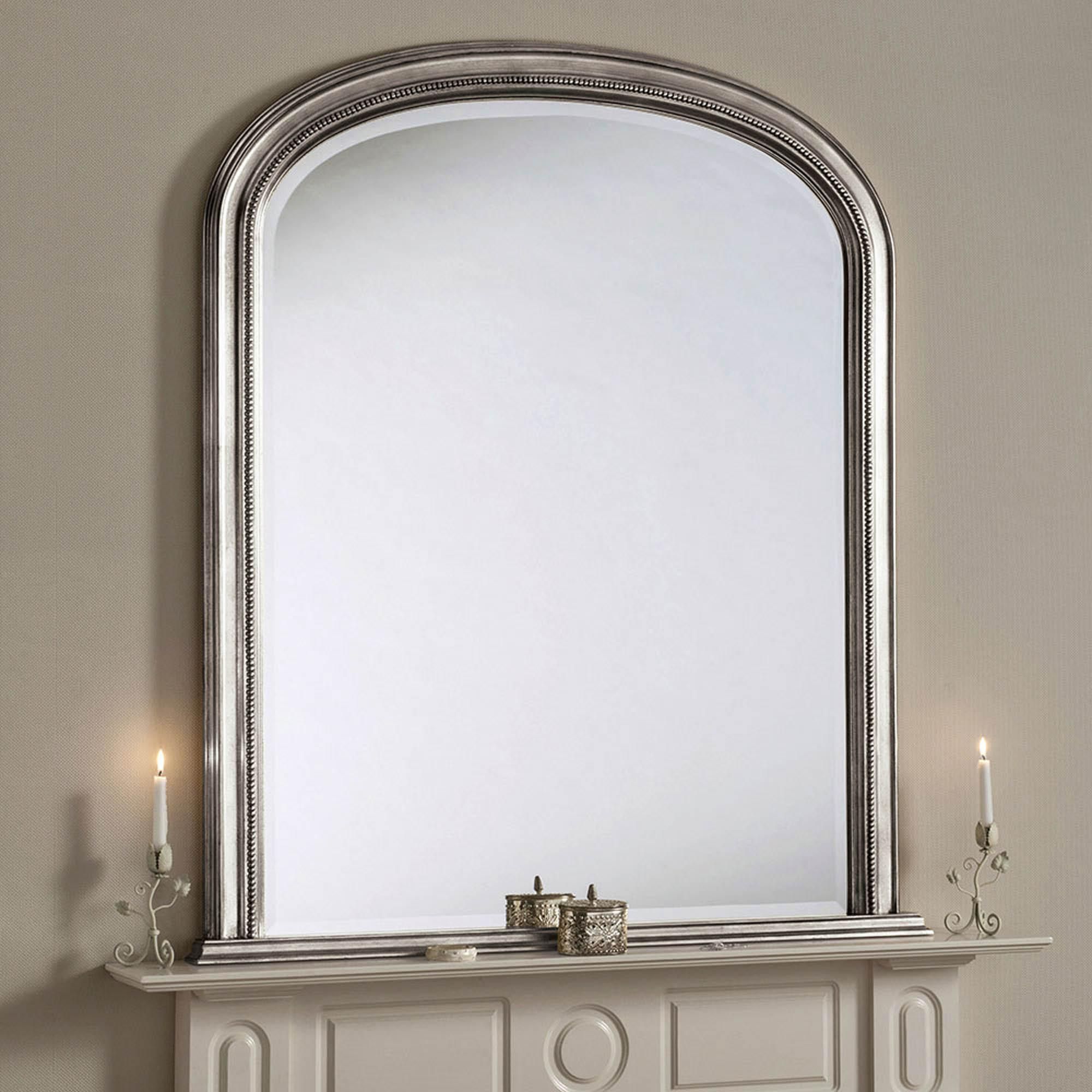 Yearn Beaded Mantle Mirror Silver In 2020 | Overmantle Mirror, Mantle For Vassallo Beaded Bronze Beveled Wall Mirrors (View 2 of 15)