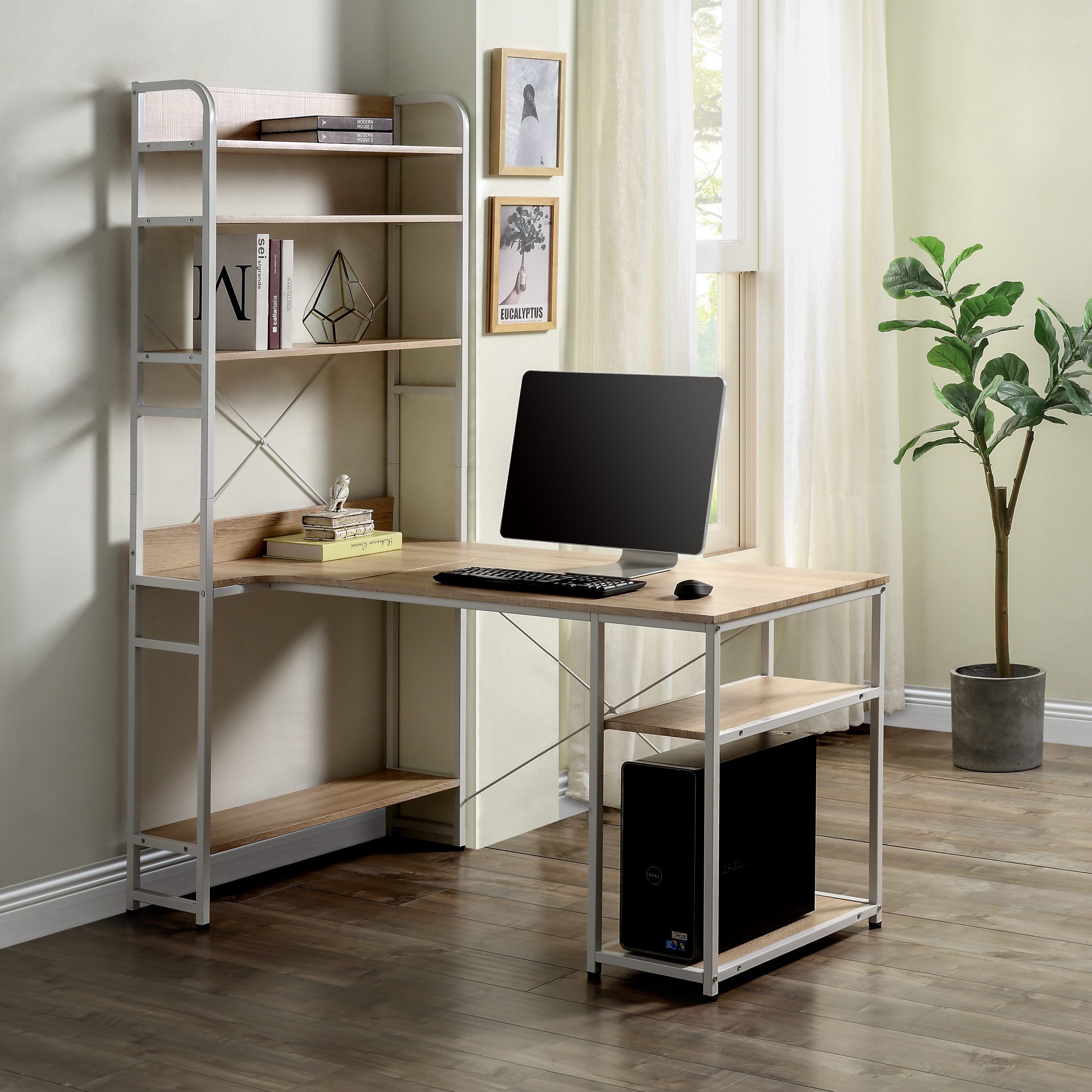 Yofe Home Office Desk With Storage, Modern Computer Desk W/ 5 Tier Intended For Executive Desks With Dual Storage (View 4 of 15)