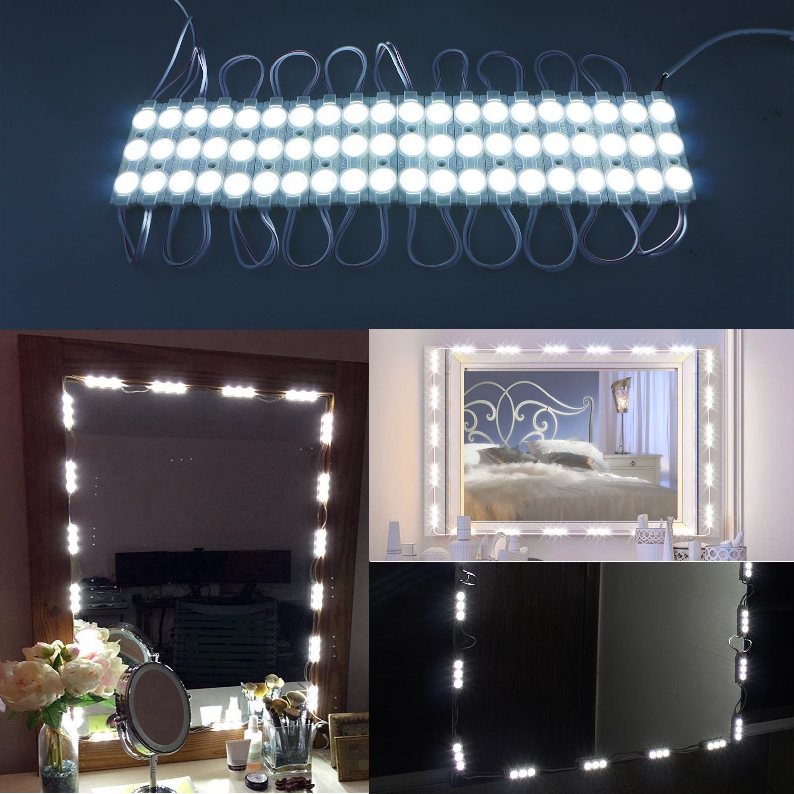 Yundap Lighted Mirror Led Light, Dimmable 60 Led Vanity Mirror Lights Within Tunable Led Vanity Mirrors (View 15 of 15)