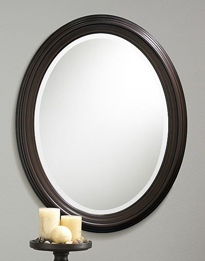 107 – Oil Rubbed Bronze Oval Framed Beveled Mirror – Kentwood Mirrors In Oil Rubbed Bronze Oval Wall Mirrors (View 14 of 15)
