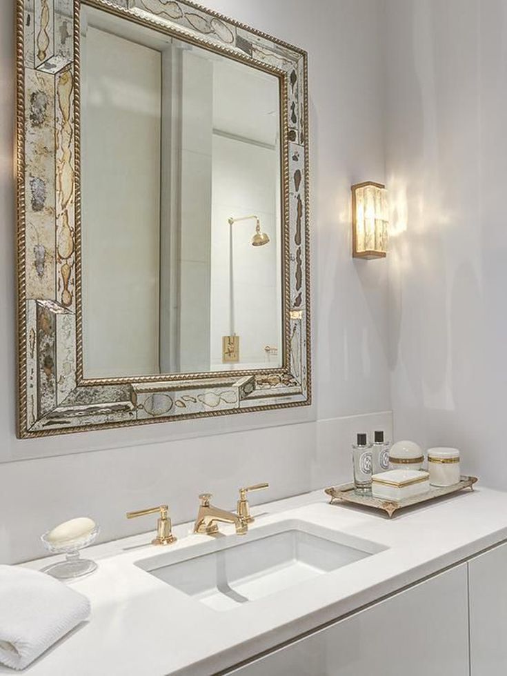17 Trays For A More Tidy Bathroom | Unique Bathroom Mirrors, Stylish Intended For White Decorative Vanity Mirrors (View 9 of 15)