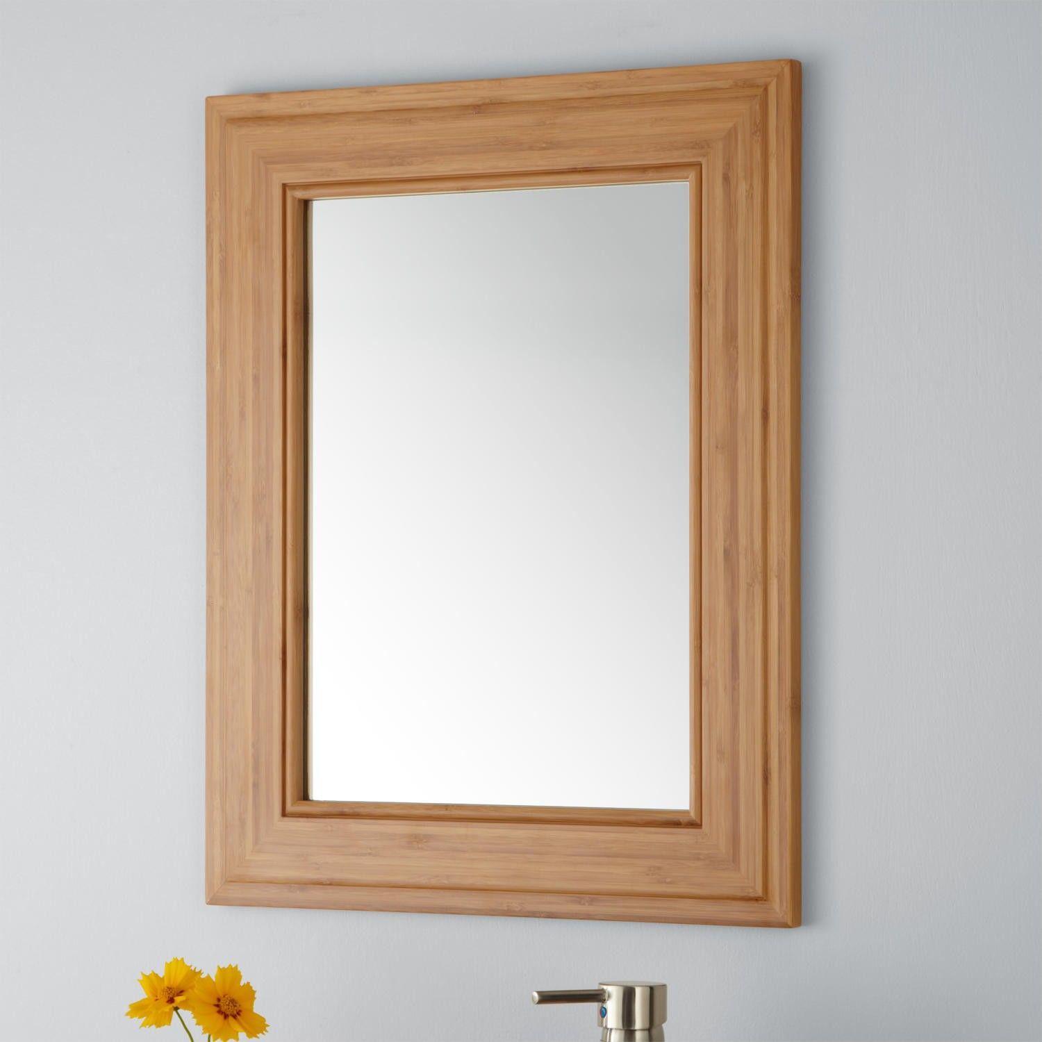 19" Portola Bamboo Vanity Mirror – Bathroom Mirrors – Bathroom | Mirror Inside Gold Bamboo Vanity Wall Mirrors (View 2 of 15)