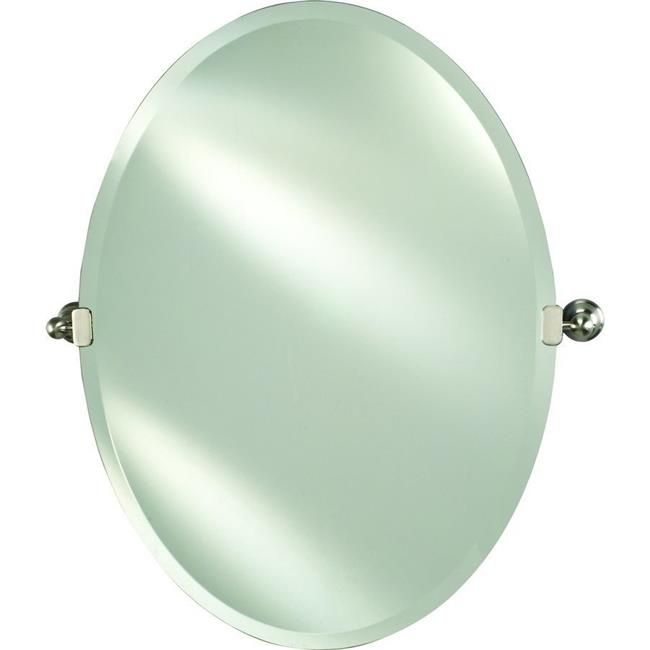 24 X 32 In. Radiance Frameless Beveled Oval Mirror With Decorative With Regard To Oval Beveled Frameless Wall Mirrors (Photo 8 of 15)