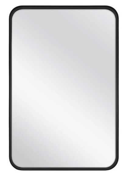 24" X 36" Rectangular Decorative Mirror With Rounded Corners Black Intended For Rounded Edge Rectangular Wall Mirrors (View 6 of 15)