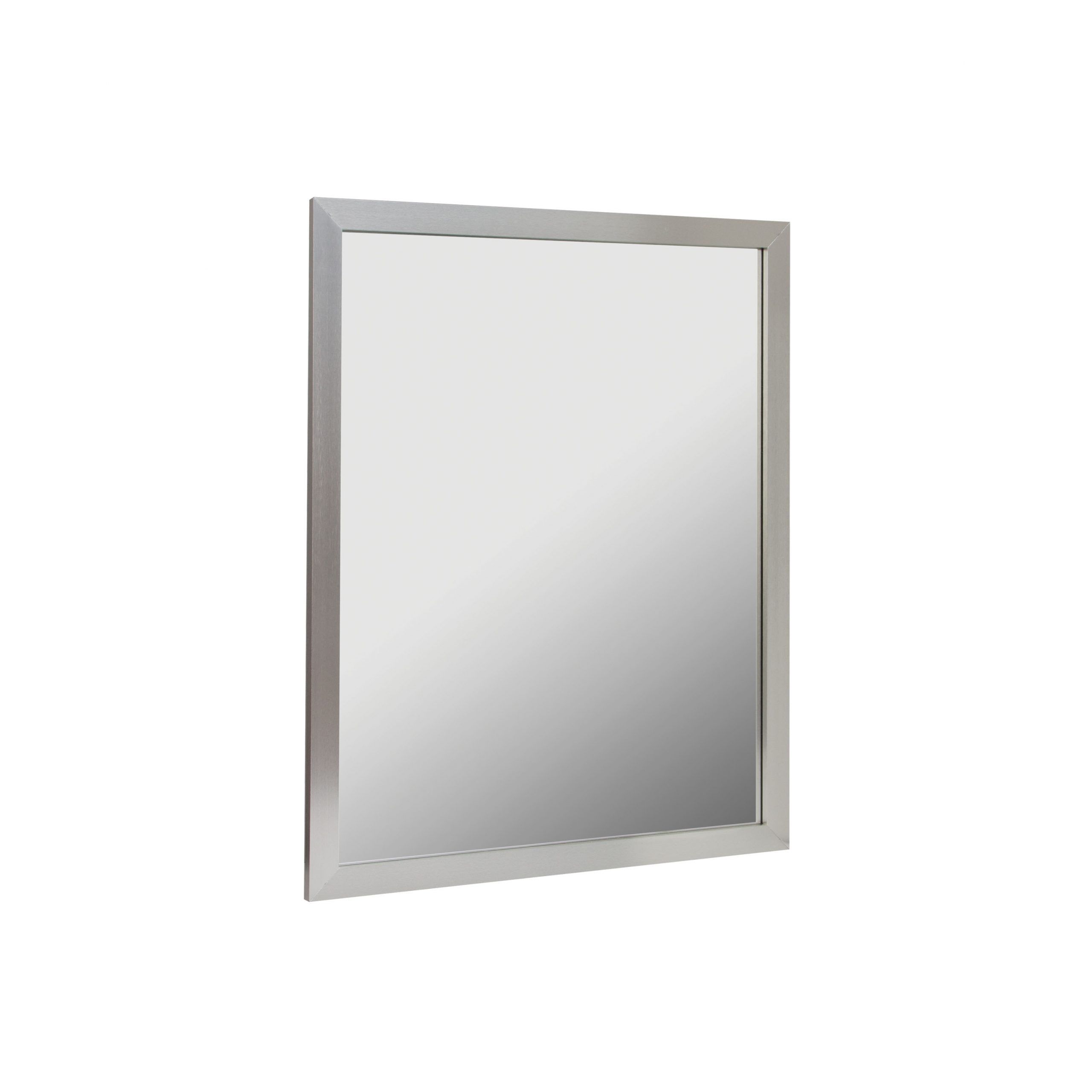 24x30 Aluminum Framed Mirror In Brushed Nickel – Foremost Bath In Oxidized Nickel Wall Mirrors (View 1 of 15)