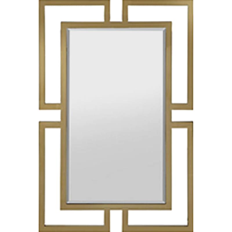 24x36 Contemporary Die Cut Gold Metal Framed Mirror | At Home Throughout Cut Corner Wall Mirrors (Photo 8 of 15)