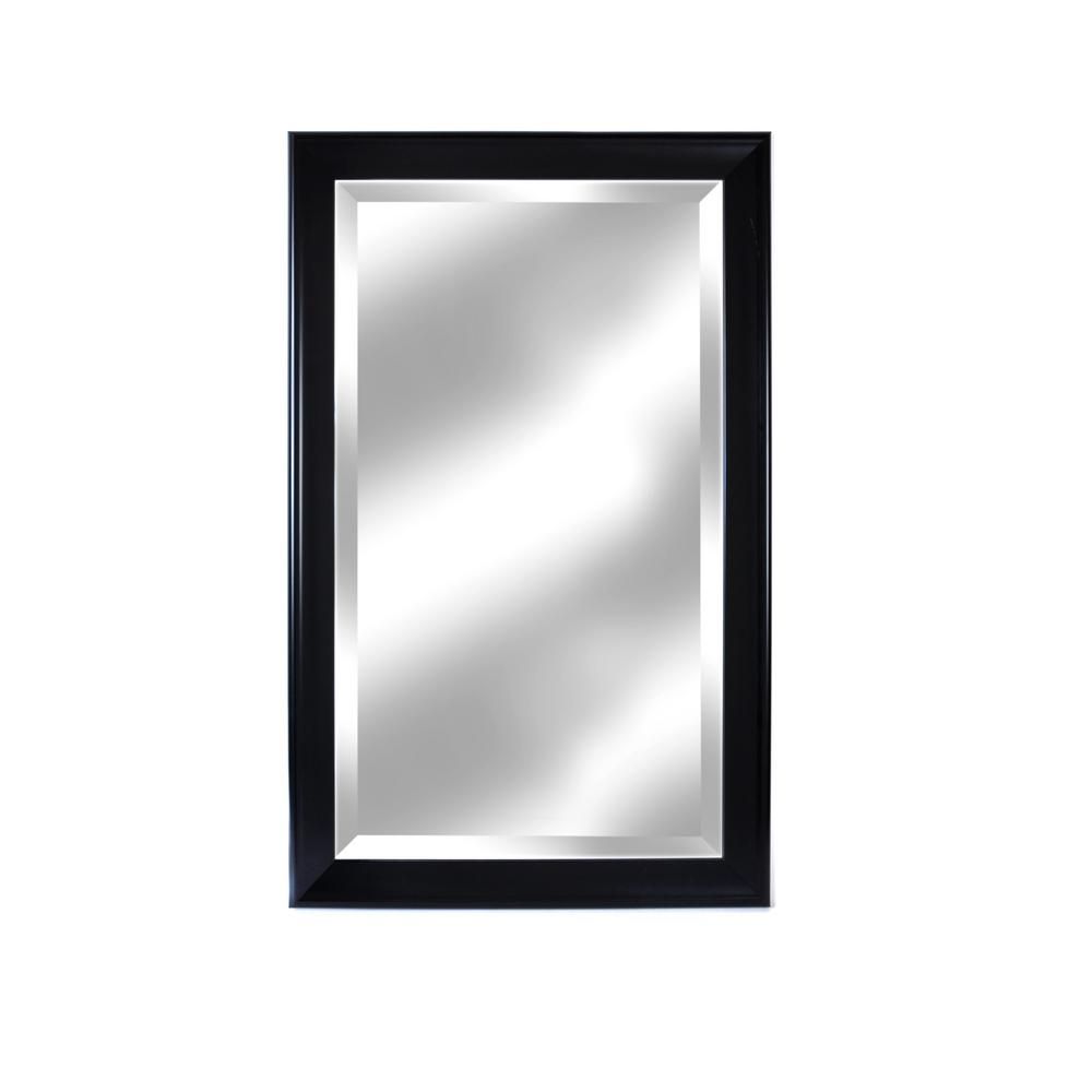 26 In. X 41 In. Symphony Black Framed Beveled Wall Mirror | Ebay For Framed Matte Black Square Wall Mirrors (Photo 10 of 15)