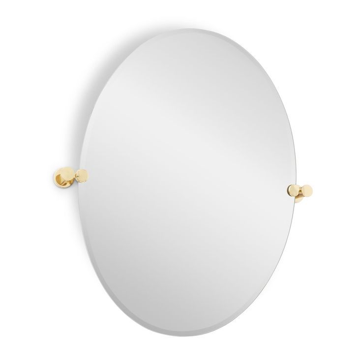 28" Prague Oval Tilting Mirror | Signature Hardware, Mirror, Polished Brass Regarding Polished Chrome Tilt Wall Mirrors (View 11 of 15)