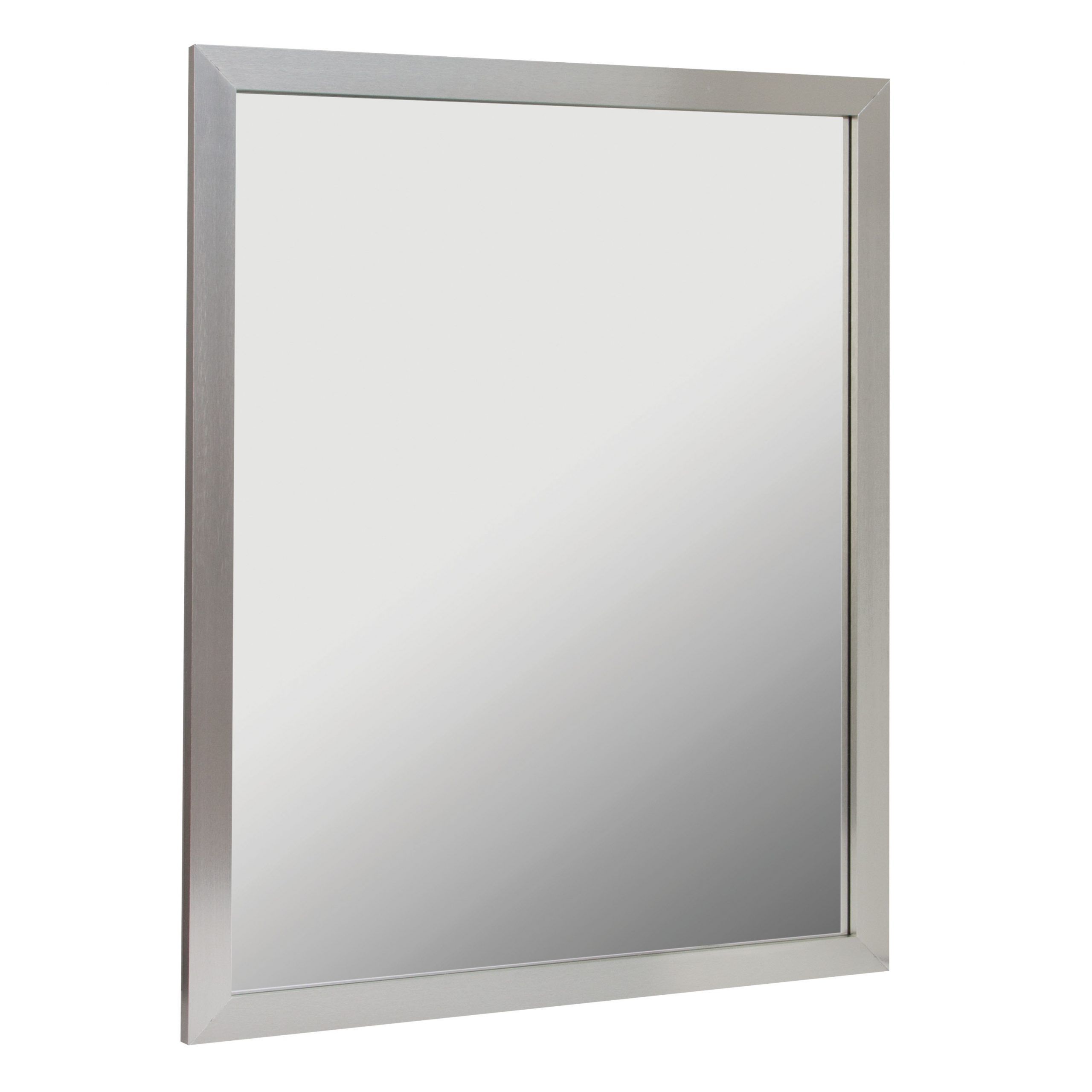 30x36 Aluminum Framed Mirror In Brushed Nickel – Foremost Bath In Brushed Nickel Octagon Mirrors (View 4 of 15)