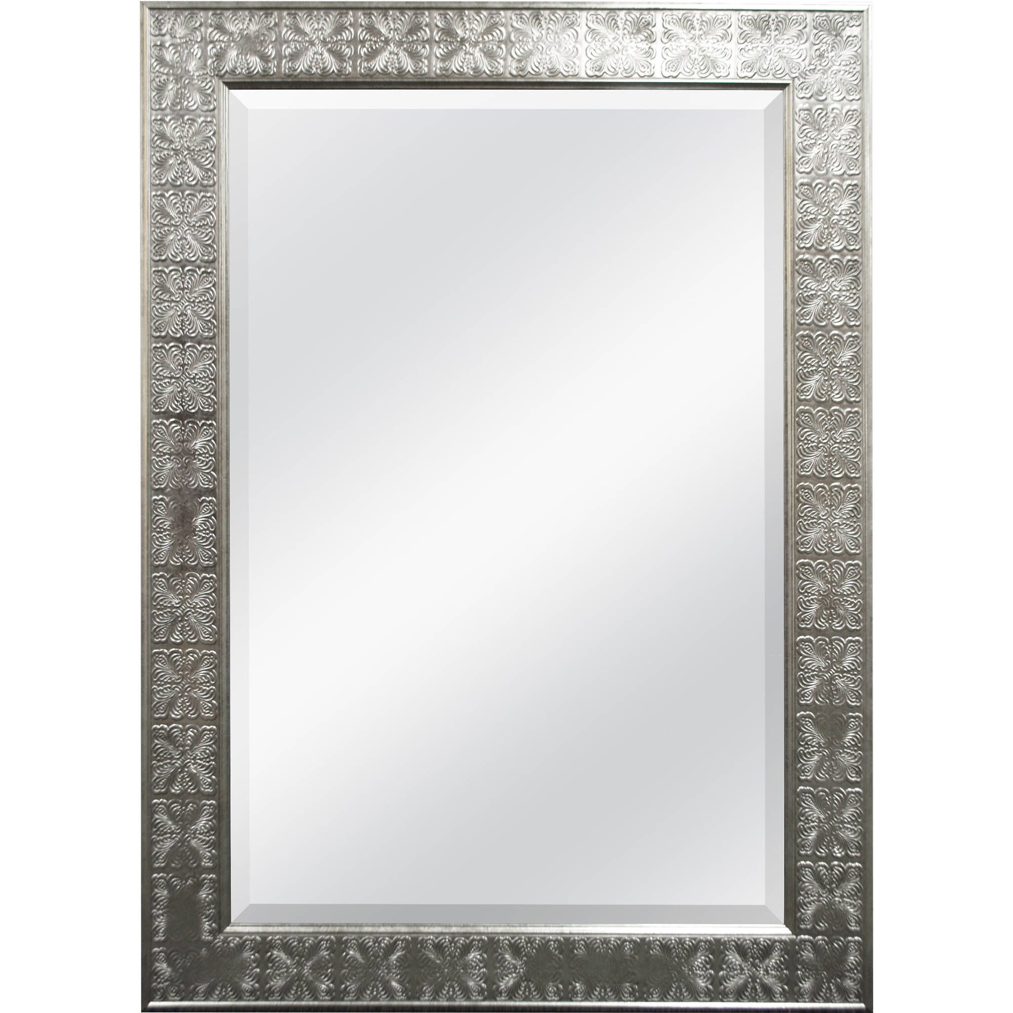 31" X 43" Metal Foil 3" Profile Wall Mirror, Silver – Walmart Within Metallic Silver Wall Mirrors (View 1 of 15)