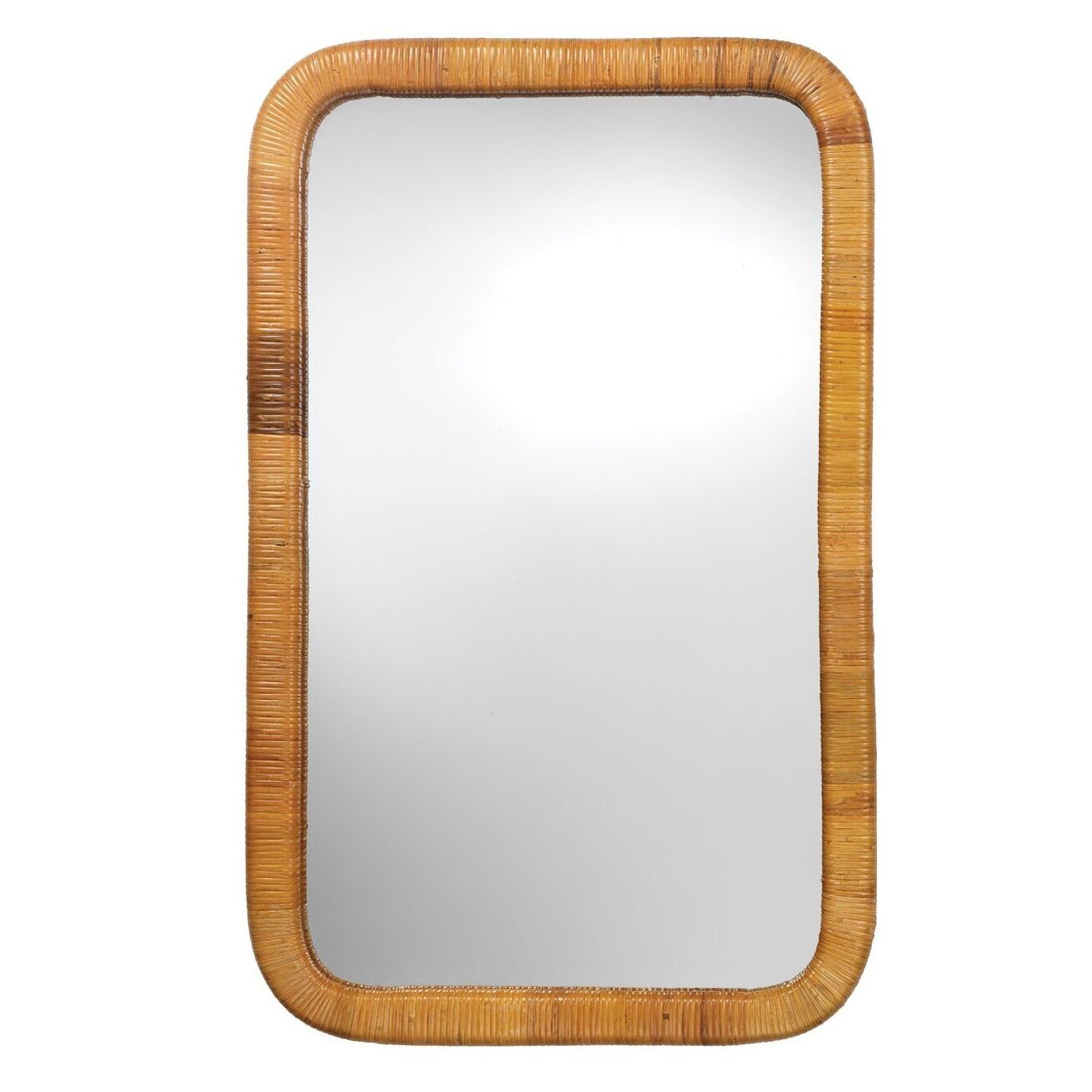33" Natural Rattan Frame Rectangular Wall Mirror – Walmart Within Rectangular Bamboo Wall Mirrors (Photo 10 of 15)