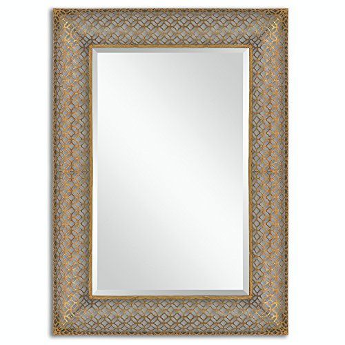 3625 Fabriano Rectangular Beveled Wall Mirror With Gold Leaf Stamped With Regard To Gold Curved Wall Mirrors (View 13 of 15)