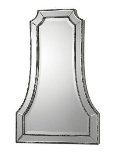 40 Antiqued Champagne Silver Framed Beveled Arch Wall Mirror *** Read Intended For Silver Beaded Arch Top Wall Mirrors (View 4 of 15)