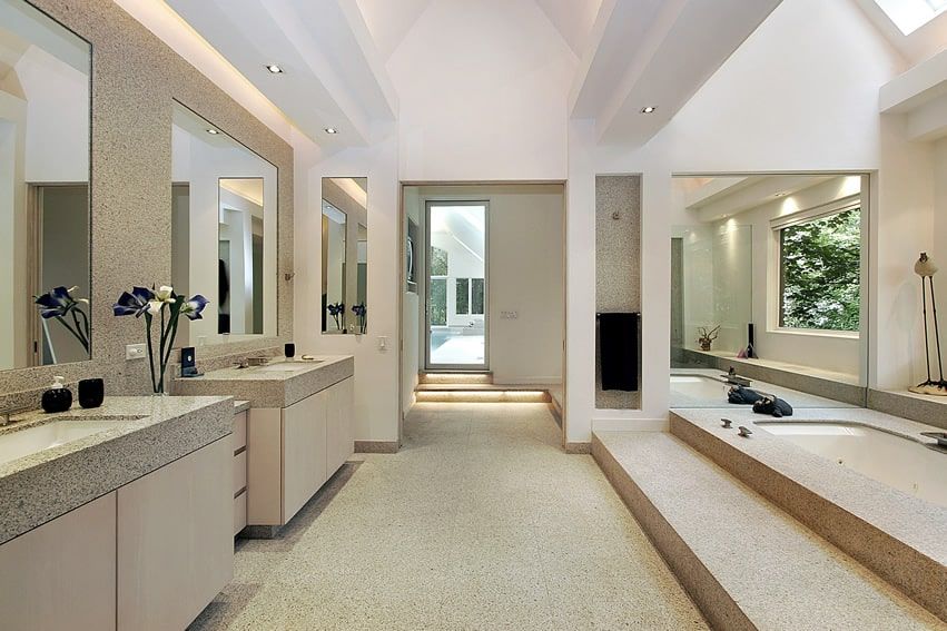 60 Luxury Custom Bathroom Designs & Tile Ideas – Designing Idea Throughout Semi Gloss Black Beaded Oval Wall Mirrors (View 5 of 15)