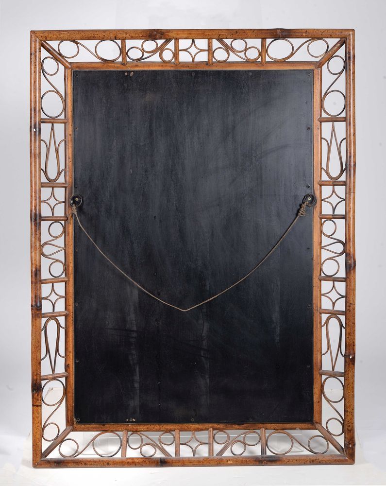 A Rectangular Bamboo Framed Wall Mirror, 20th Century, 127cm High, 91cm Regarding Rectangular Bamboo Wall Mirrors (View 3 of 15)