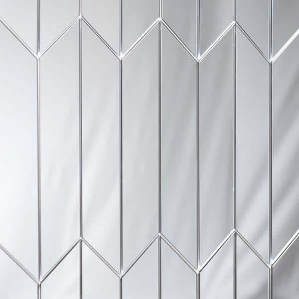 Abolos Reflections Silver Straight Edge Chevron 4 In. X 12 In (View 10 of 15)