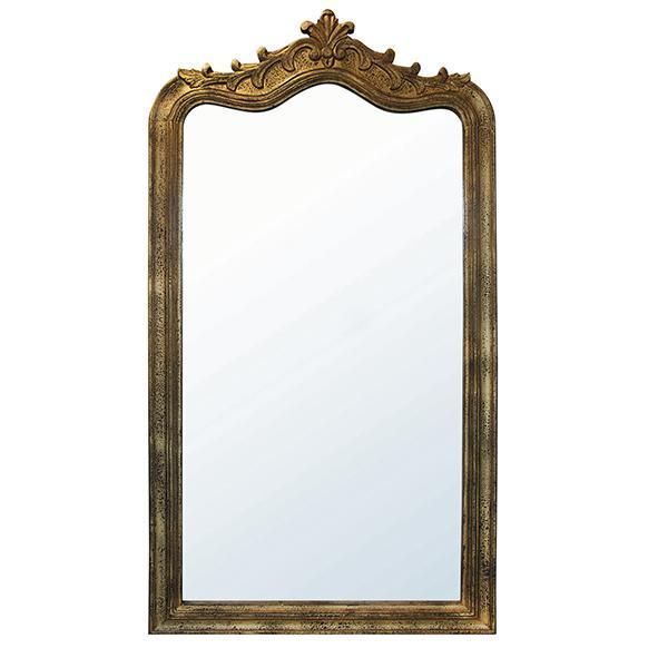 Adena Gold Arched & Carved Top Mirror – Allissias Attic & Vintage Intended For Silver Beaded Arch Top Wall Mirrors (View 7 of 15)