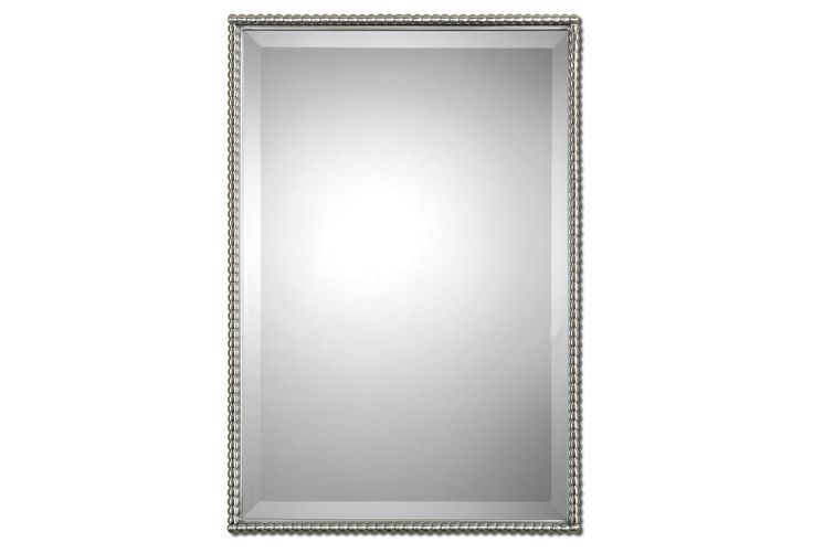 Albany Rectangle Wall Mirror, Nickel | Mirror Wall, Mirror, Brushed Within Ultra Brushed Gold Rectangular Framed Wall Mirrors (View 10 of 15)