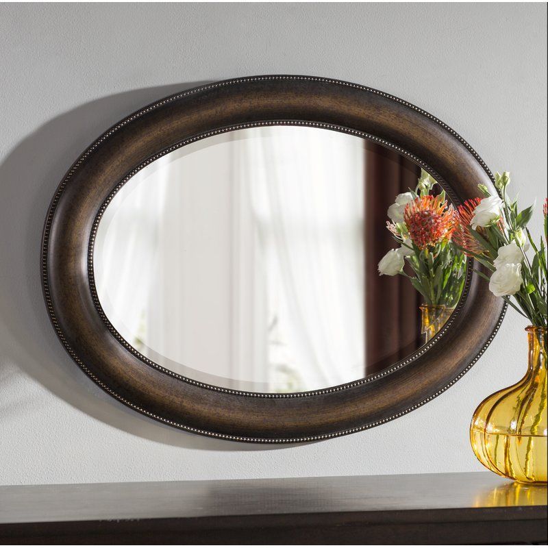 Alcott Hill Traditional Beveled Distressed Accent Mirror & Reviews Within Distressed Black Round Wall Mirrors (View 1 of 15)