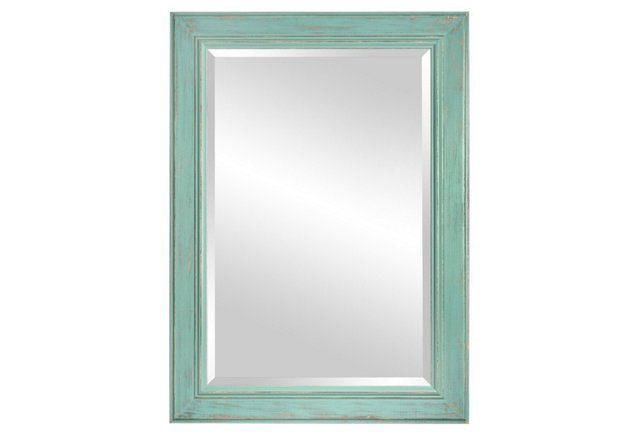 Alessandra Wall Mirror, Spring Blue | Wooden Mirror, Mirror Wall, Blue Intended For Blue Green Wall Mirrors (Photo 14 of 15)