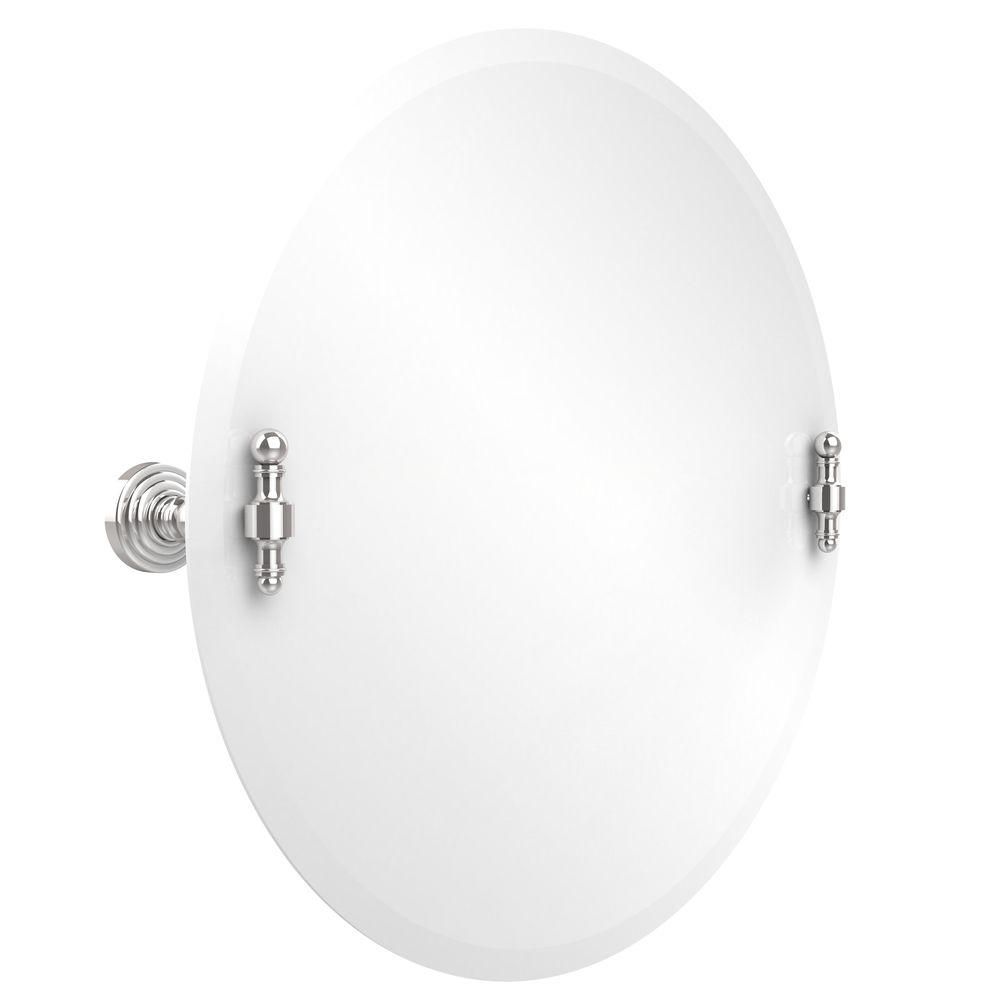 Allied Brass Retro Wave Collection 22 In. X 22 In. Frameless Round Regarding Polished Chrome Tilt Wall Mirrors (Photo 15 of 15)