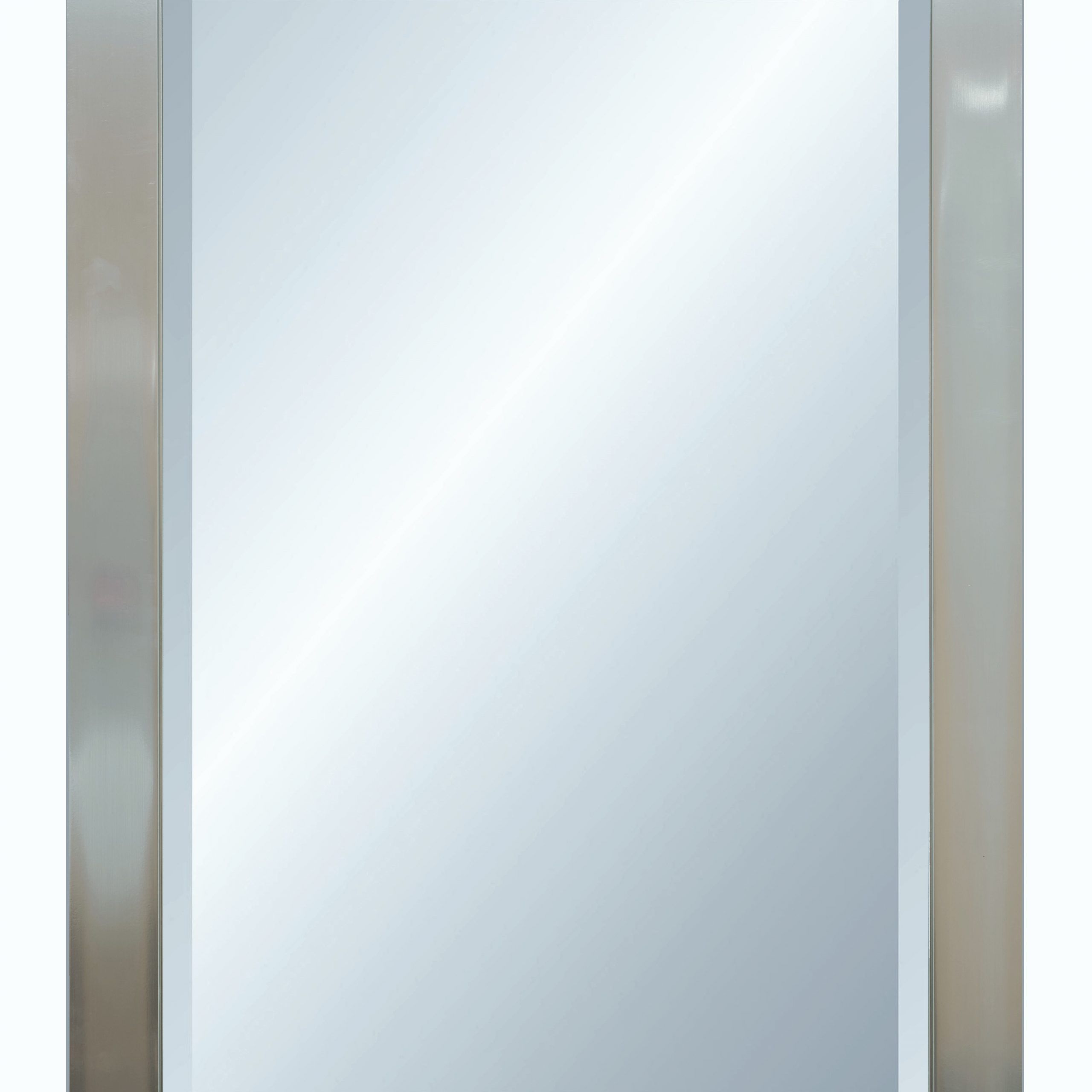 Alpine Fine Furniture 4151 Vibe Silver Wall Mirror With Bevel – 29 X 41 With Silver Metal Cut Edge Wall Mirrors (Photo 1 of 15)