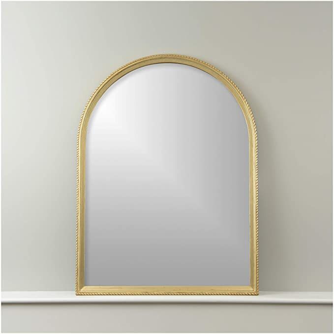 Amazon: Best Home Fashion Arch Mirror With Notched Frame – Gold Within Gold Arch Top Wall Mirrors (View 5 of 15)