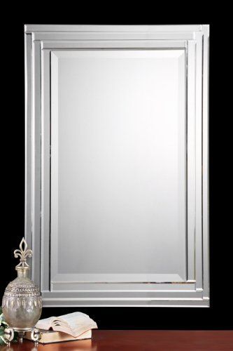 Amazon: Dazzling Layered Glass Frame Frameless Wall Mirror: Kitchen For Cut Corner Frameless Beveled Wall Mirrors (View 8 of 15)