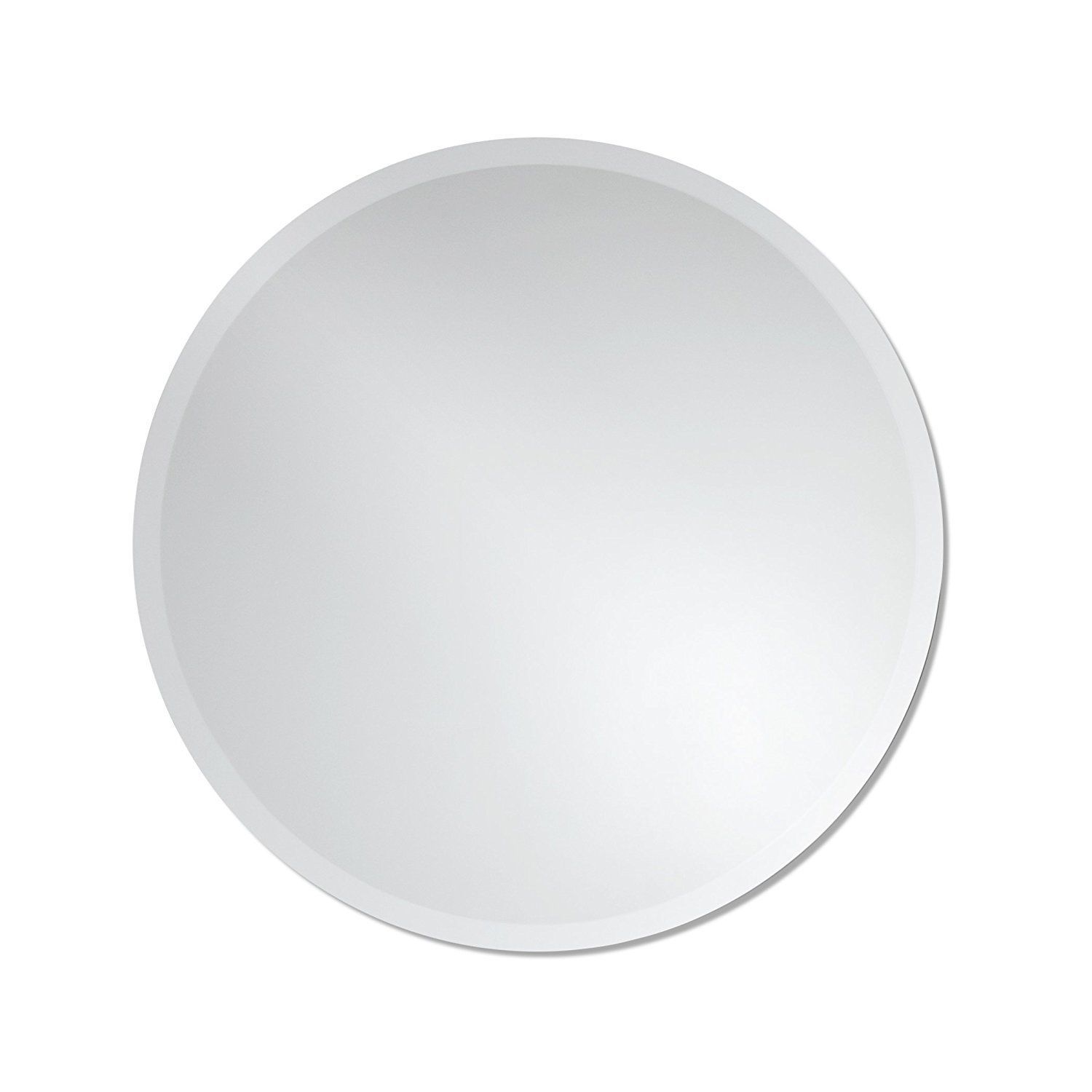 Amazon: Round Frameless Wall Mirror | Bathroom, Vanity, Bedroom Regarding Round Frameless Bathroom Wall Mirrors (View 9 of 15)