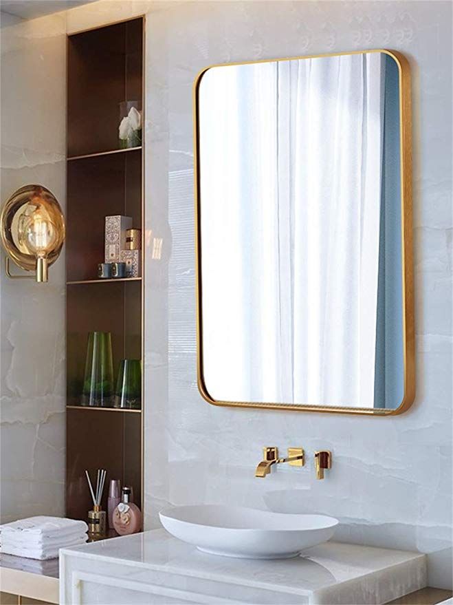 Amazon: Wall Decoration Large Rectangle Mirror ­­  Rounded Corner For Cut Corner Wall Mirrors (View 4 of 15)
