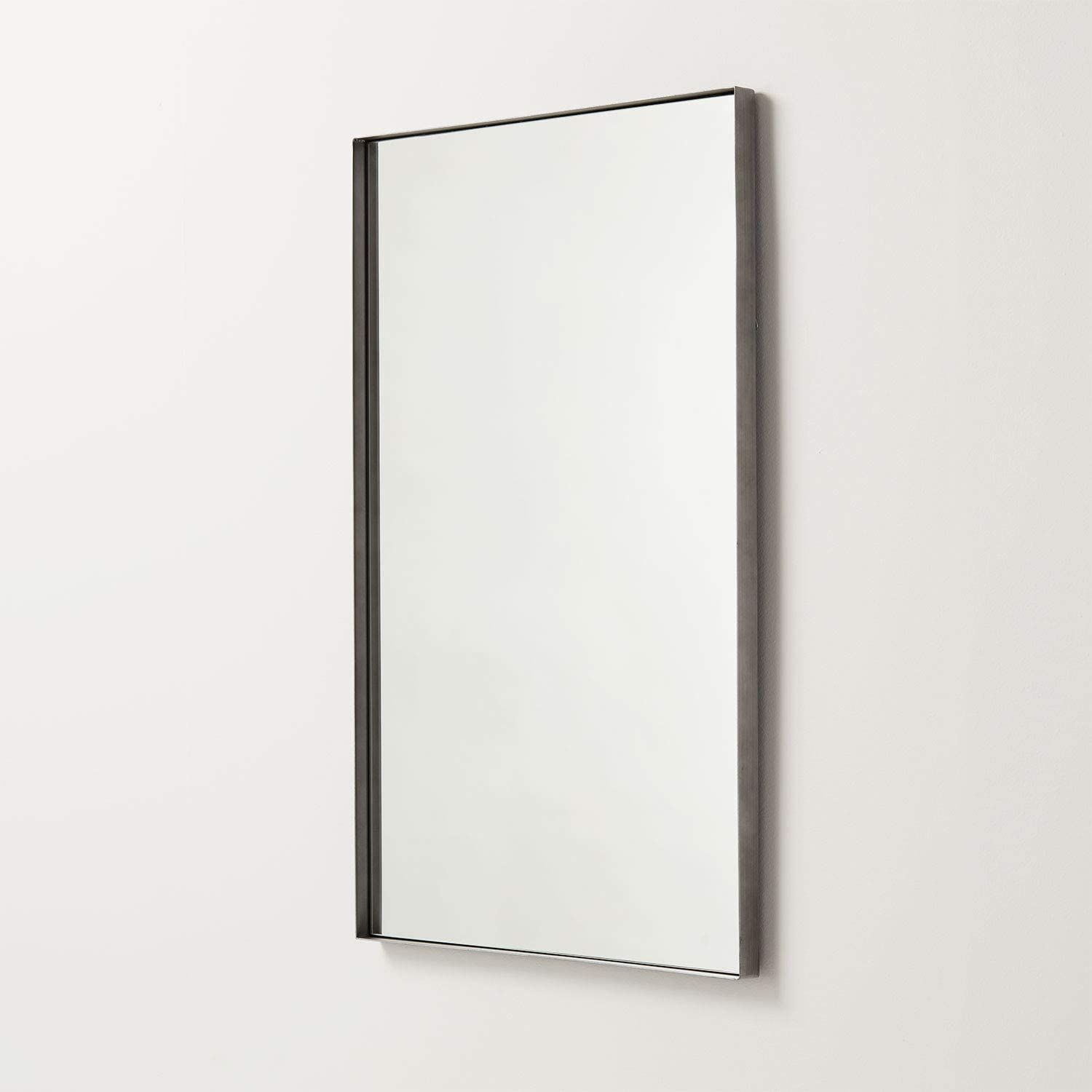 Amazonsmile: Better Bevel 30" X 40" Brushed Silver Metal Framed With Regard To Metallic Silver Wall Mirrors (View 7 of 15)