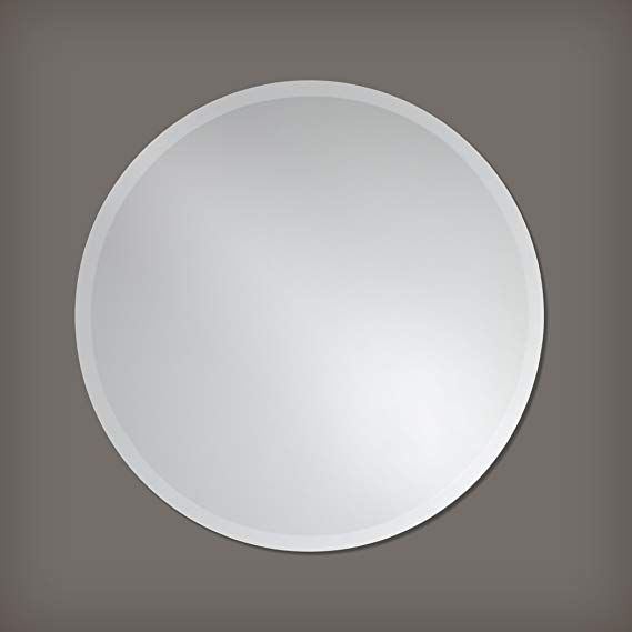 Amazonsmile: The Better Bevel Round Frameless Wall Mirror | Bathroom Pertaining To Cut Corner Frameless Beveled Wall Mirrors (View 13 of 15)