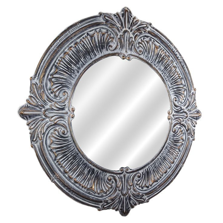 American Art Decor Baroque Style Metal Framed Wall Vanity Mirror – Grey With Metallic Silver Framed Wall Mirrors (Photo 4 of 15)