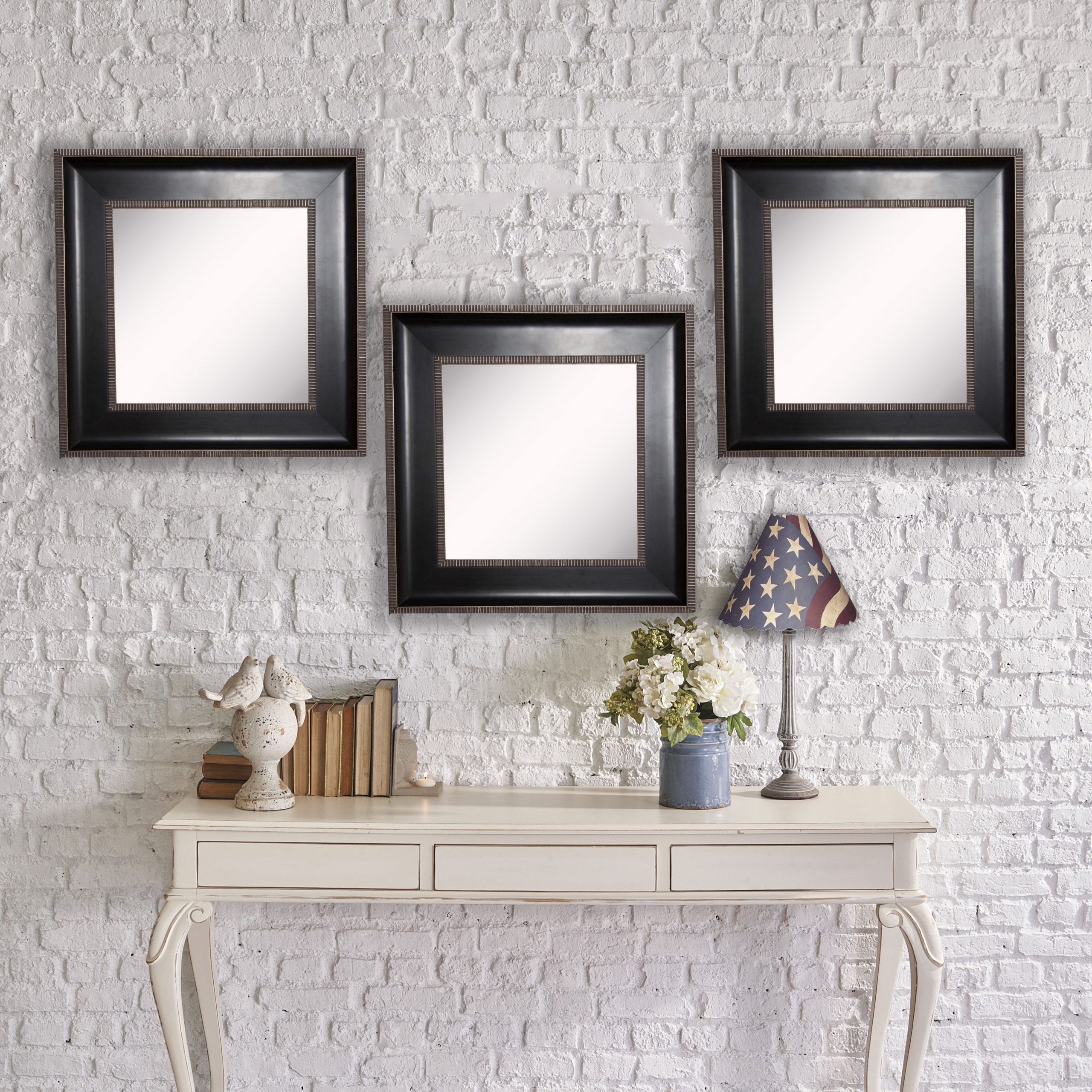 American Made Rayne Black With Silver Trim Square Wall Mirror (s008ms Pertaining To Matte Black Square Wall Mirrors (View 13 of 15)