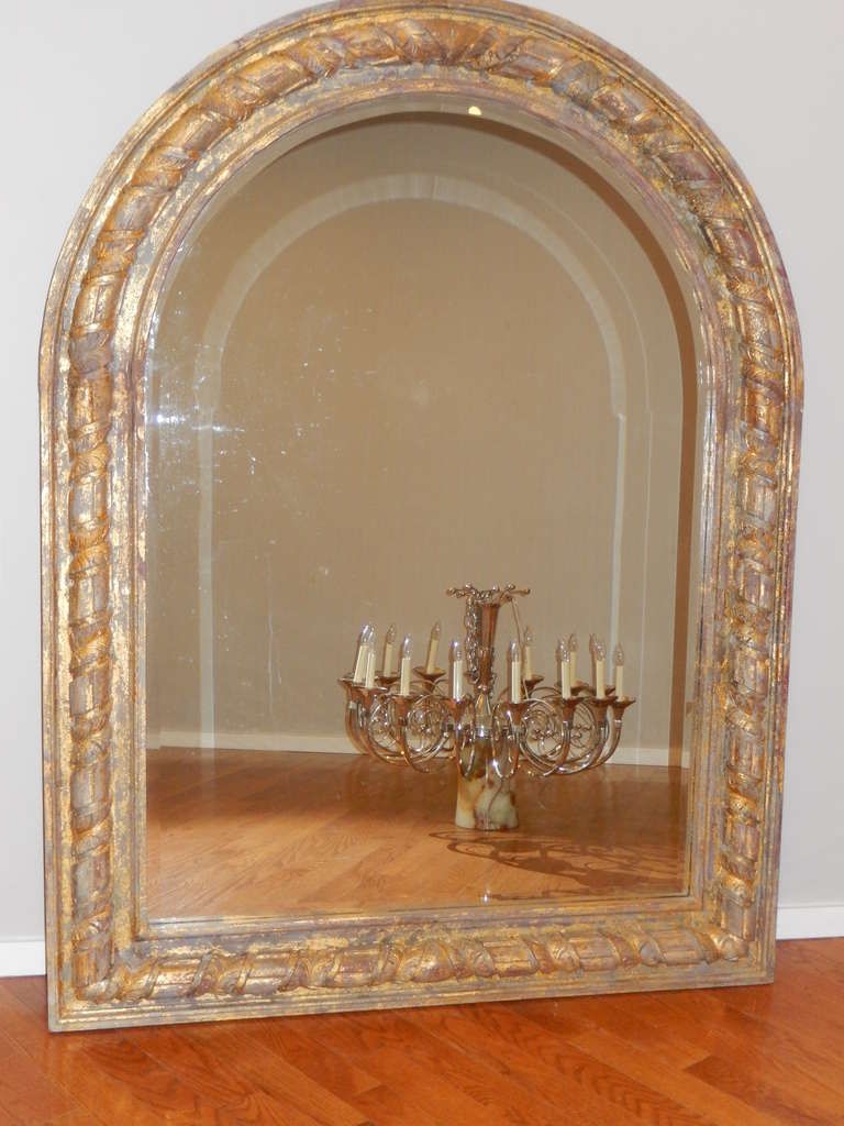 An Oversized French Arched Giltwood Carved Floor Mirror At 1stdibs Regarding Arch Oversized Wall Mirrors (Photo 6 of 15)