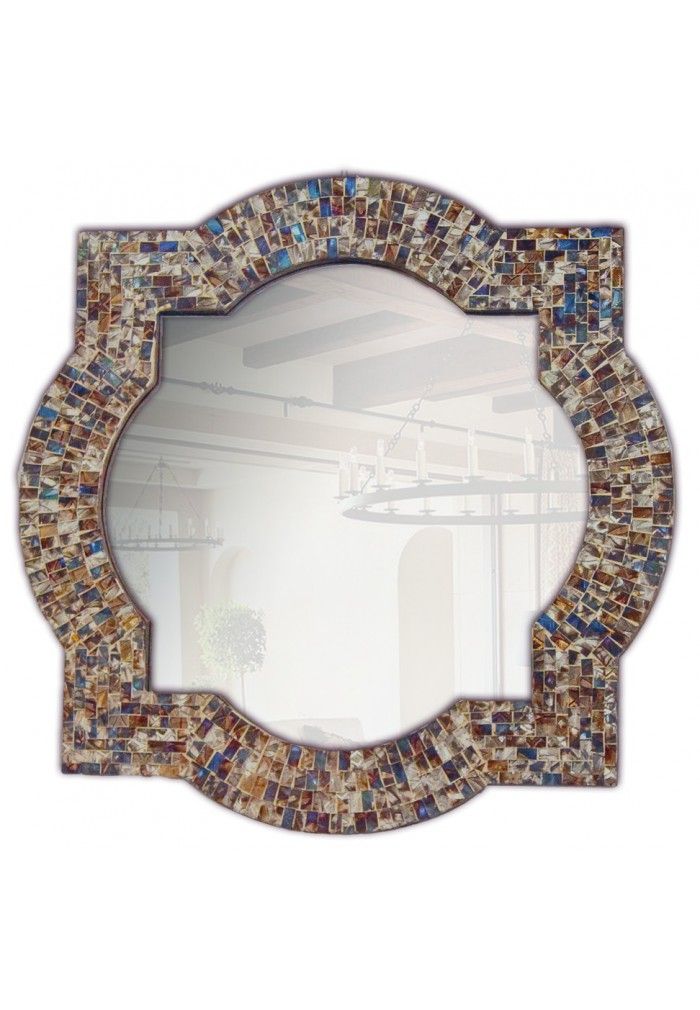 Andalusian Quatrefoil Mirror, Lindaraja Designer Mosaic Glass Framed Pertaining To Silver Quatrefoil Wall Mirrors (View 10 of 15)