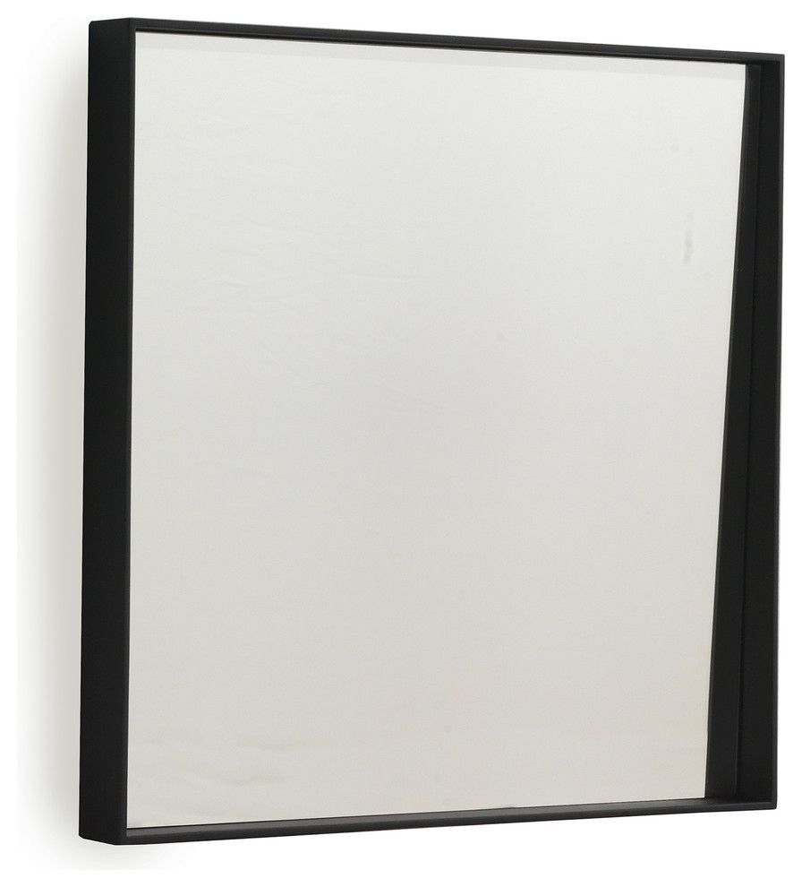 Andrea Black Square Wall Mirror – Contemporary – Bathroom Mirrors – For Square Modern Wall Mirrors (Photo 9 of 15)