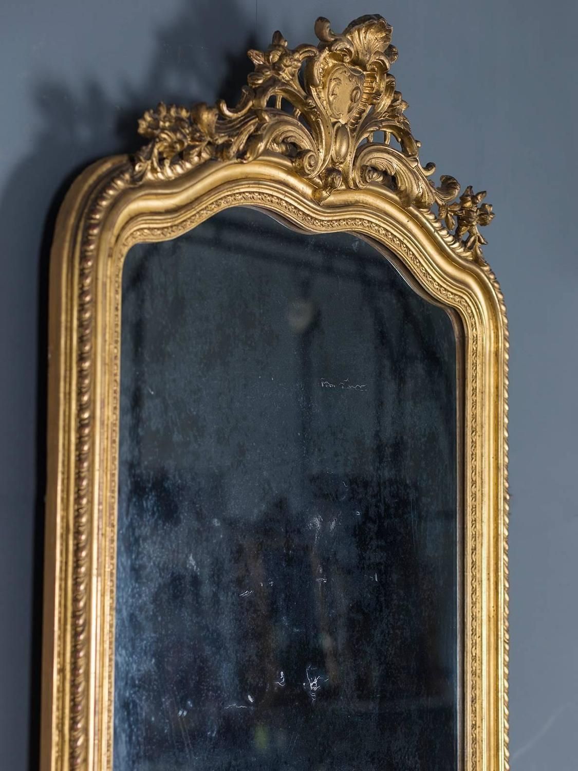 Antique French Gold Leaf Regency Mirror, Circa 1880 For Sale At 1stdibs Within Antiqued Gold Leaf Wall Mirrors (Photo 4 of 15)