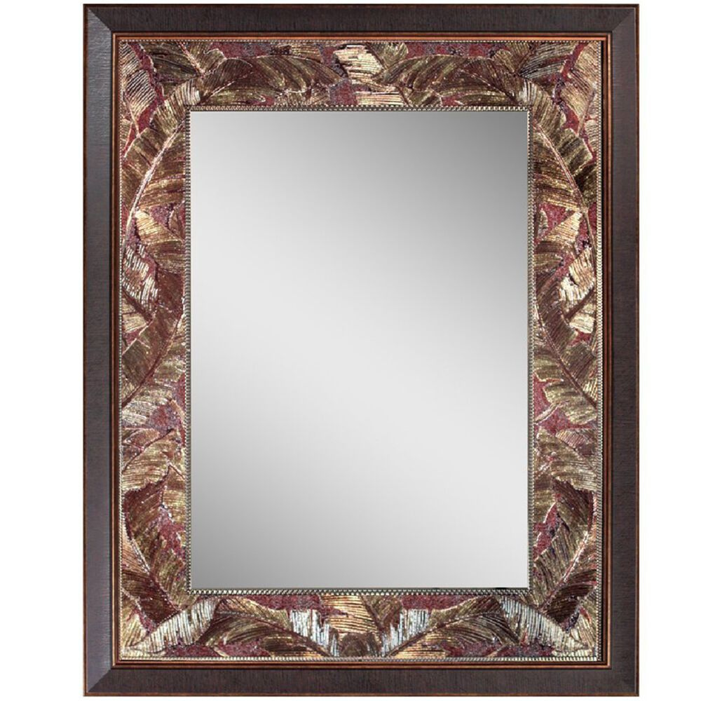 Antique Rectangular Frame Wall Mirror Vanity Bathroom Home Decor Gold Intended For Mirror Framed Bathroom Wall Mirrors (Photo 4 of 15)