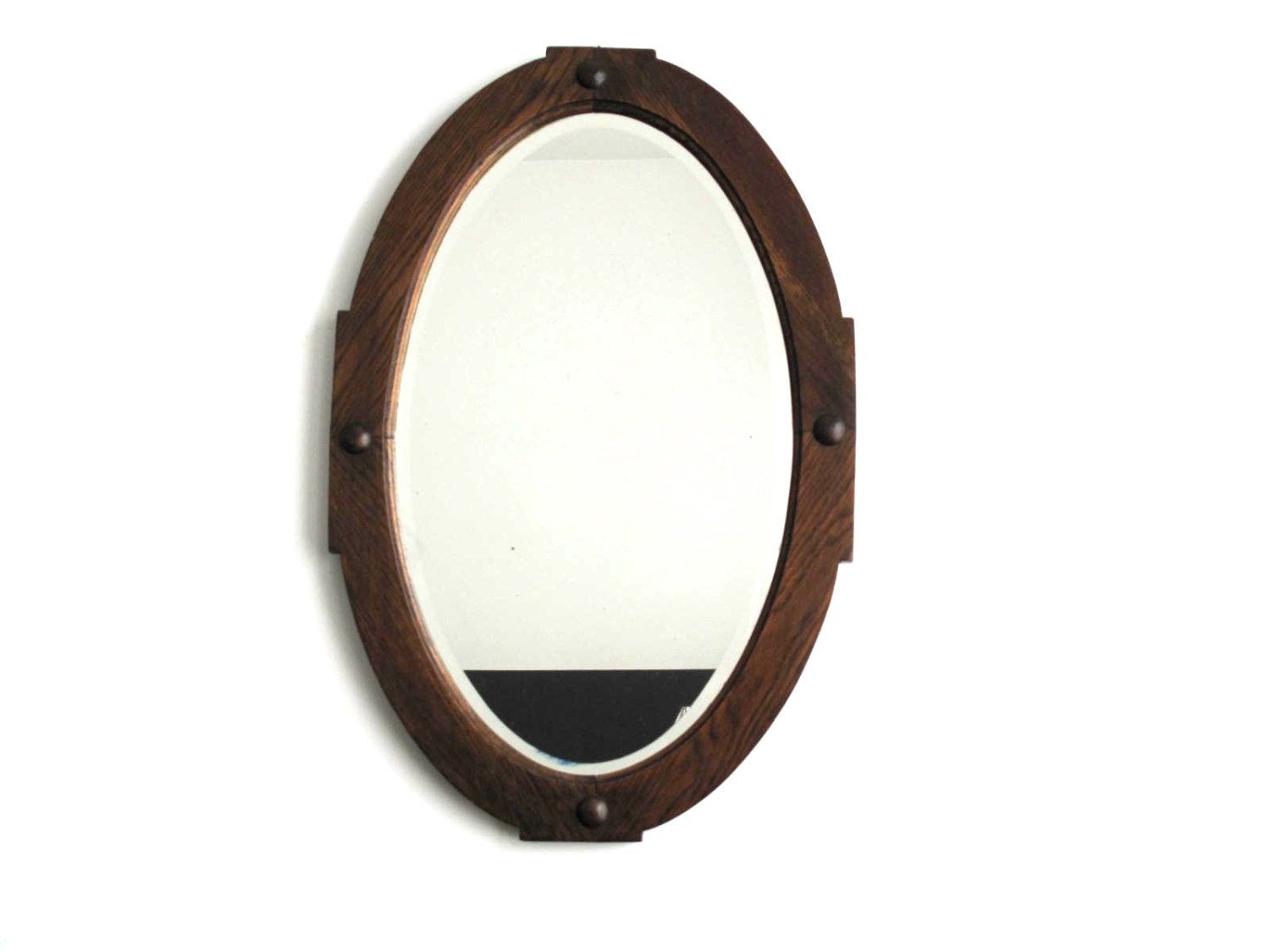 Antique Wood Framed Oval Wall Mirror Vintagesnapshotvintage With Wooden Oval Wall Mirrors (View 3 of 15)