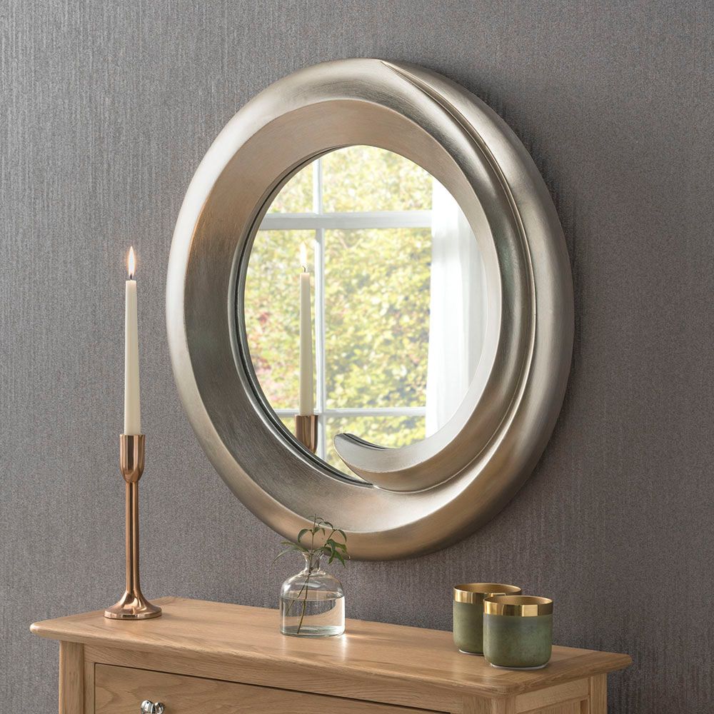 Art460 Mirror. A Circular Framed Wall Mirror For Your Hall Or Bedroom Throughout Uneven Round Framed Wall Mirrors (Photo 3 of 15)
