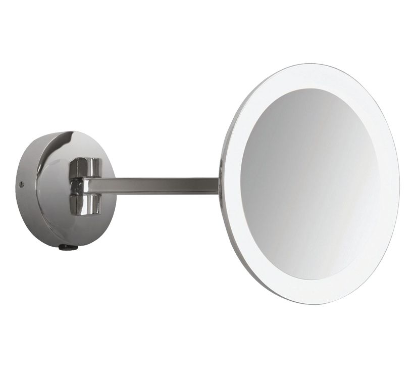 Astro Mascali Round Led Bathroom Mirror Wall Light, Polished Chrome With Polished Chrome Tilt Wall Mirrors (View 14 of 15)