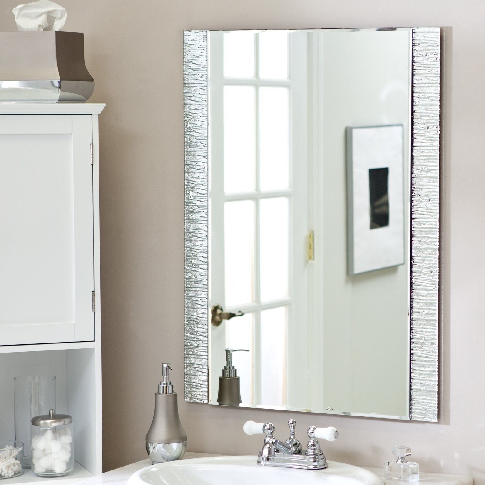 Awesome Bathroom Frameless Mirror Concept – Home Sweet Home | Modern Intended For Frameless Cut Corner Vanity Mirrors (Photo 14 of 15)