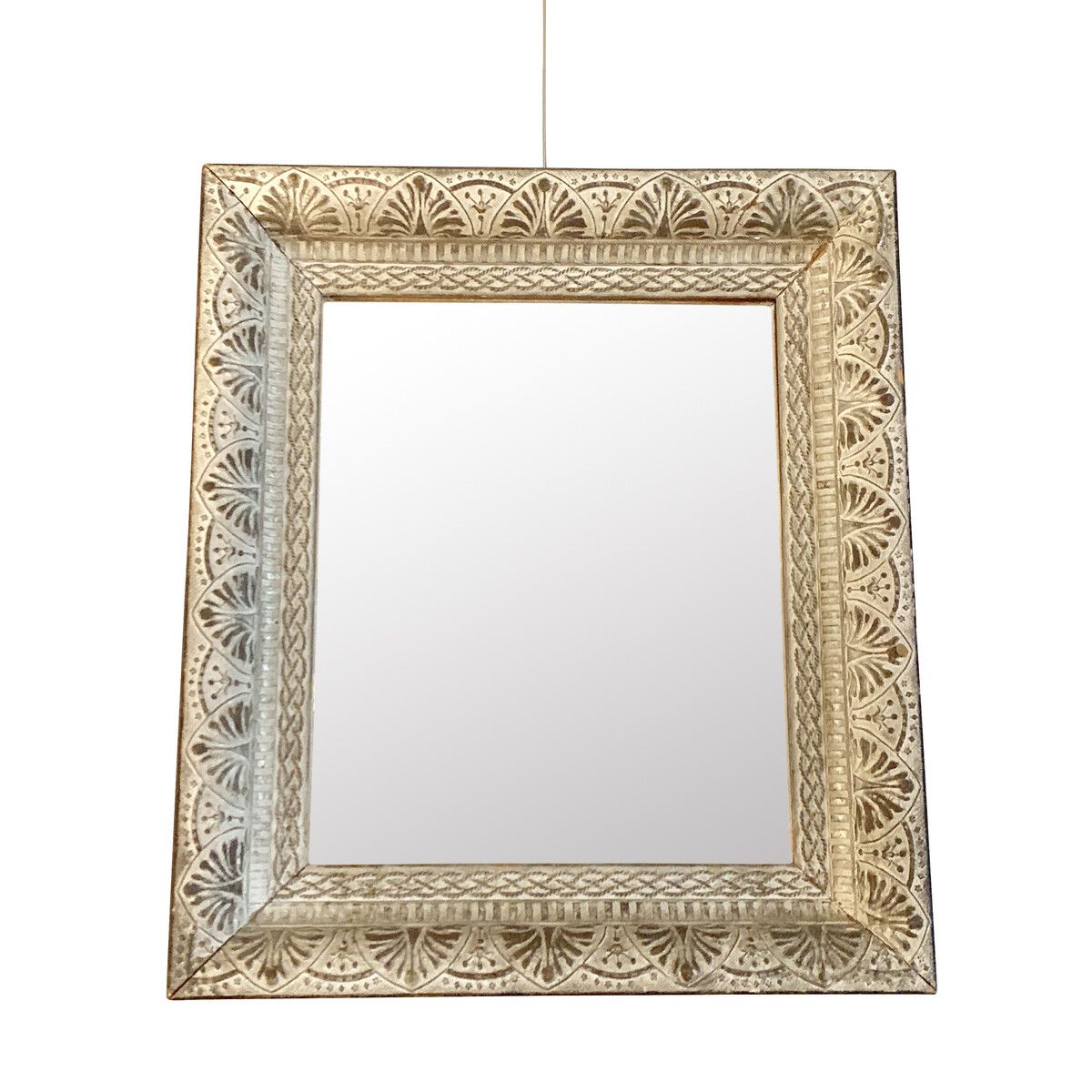 Balsamo Antiques | 1940's French Silver Leaf Framed Mirror Regarding Gold Leaf Floor Mirrors (View 5 of 15)