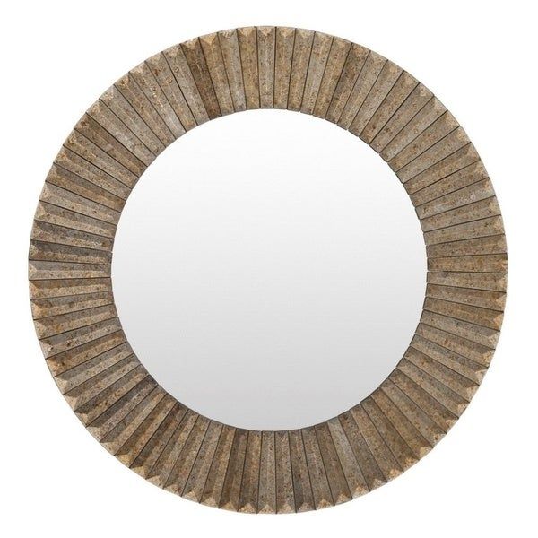 Barnes Wood Framed Small Size Round Wall Mirror – Free Shipping Today Throughout Wood Rounded Side Rectangular Wall Mirrors (Photo 8 of 15)